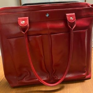 Red leather BMW bag